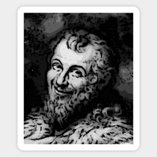 Democritus Black And White Portrait | Democritus Artwork 14 Magnet